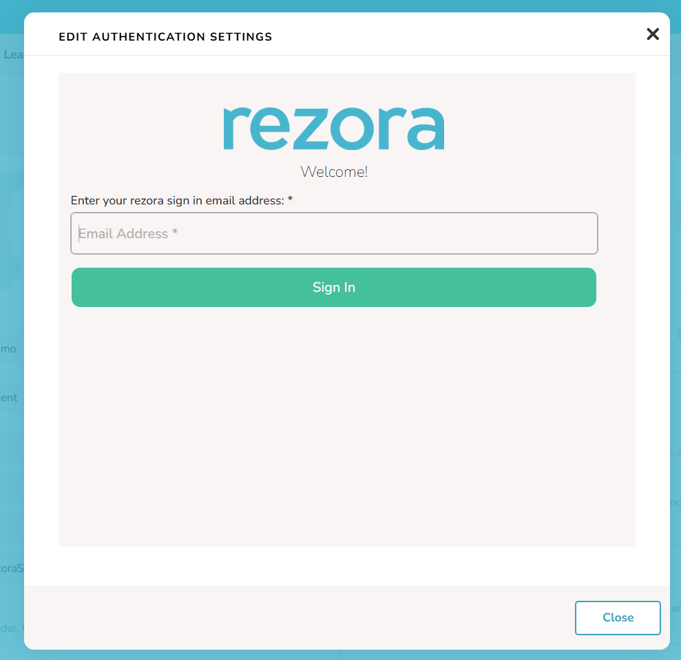 A sign in modal, like that used when signing into the account, which appears if the agent does not have a recent sign in (within the last 15 minutes).