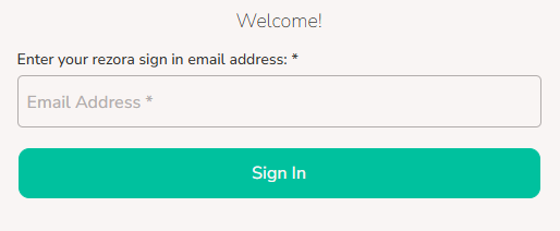 An image of the "Enter your rezora sign in email address" page that will pop up after clicking to "edit" the Account sign-in settings *if* the sign in to the account isn't recent.