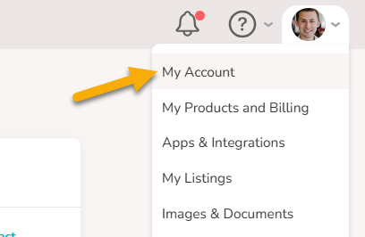Head to your profile image and click "My Account".