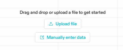 The "Drag and drop or upload a file to get started" area is pictured.