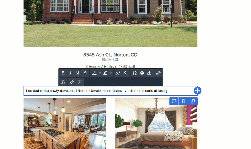 A Gif showing text being highlighted, the "insert/edit link" option being clicked, and a URL being added.