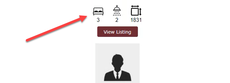 An arrow pointing to an icon in a marketing email design.